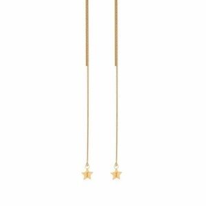 Ysl Long chain star earrings in metal gold
